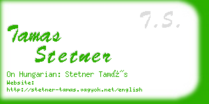 tamas stetner business card